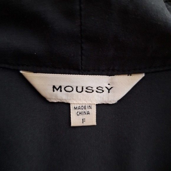 Moussy Tunic Shirt Button Womens F/OS Solid Black Long Sleeves Oversize Modal - Picture 5 of 6